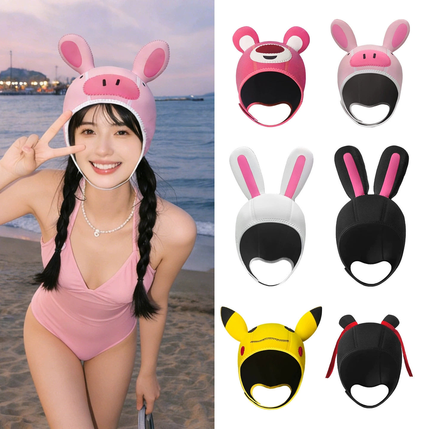 3mm 네오프렌 귀여운 만화 캐릭터 열 보온 다이빙 캡 - Snorkel Dry Top 리뷰 및 가격