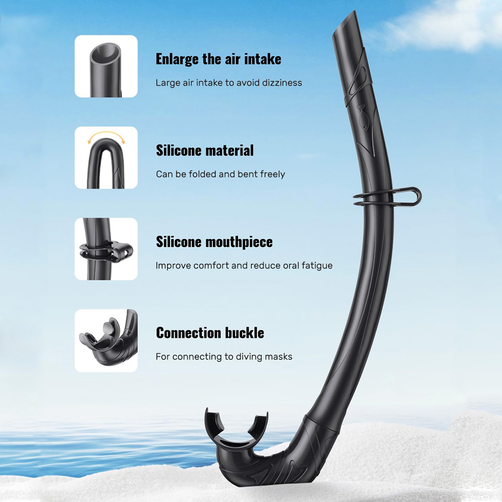부드러운 실리콘 다이빙 스노클 휴대용 접이식 쉬운 호흡 - Snorkel Dry Top 리뷰 및 가격